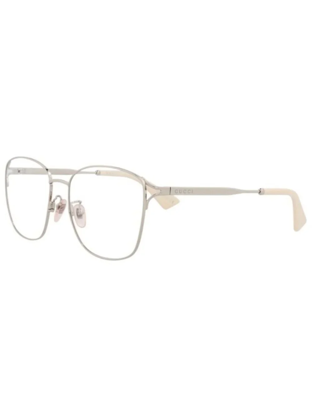 New Gucci Womens Square/Rectangle Silver Silver Transparent Fashion Designer Eye